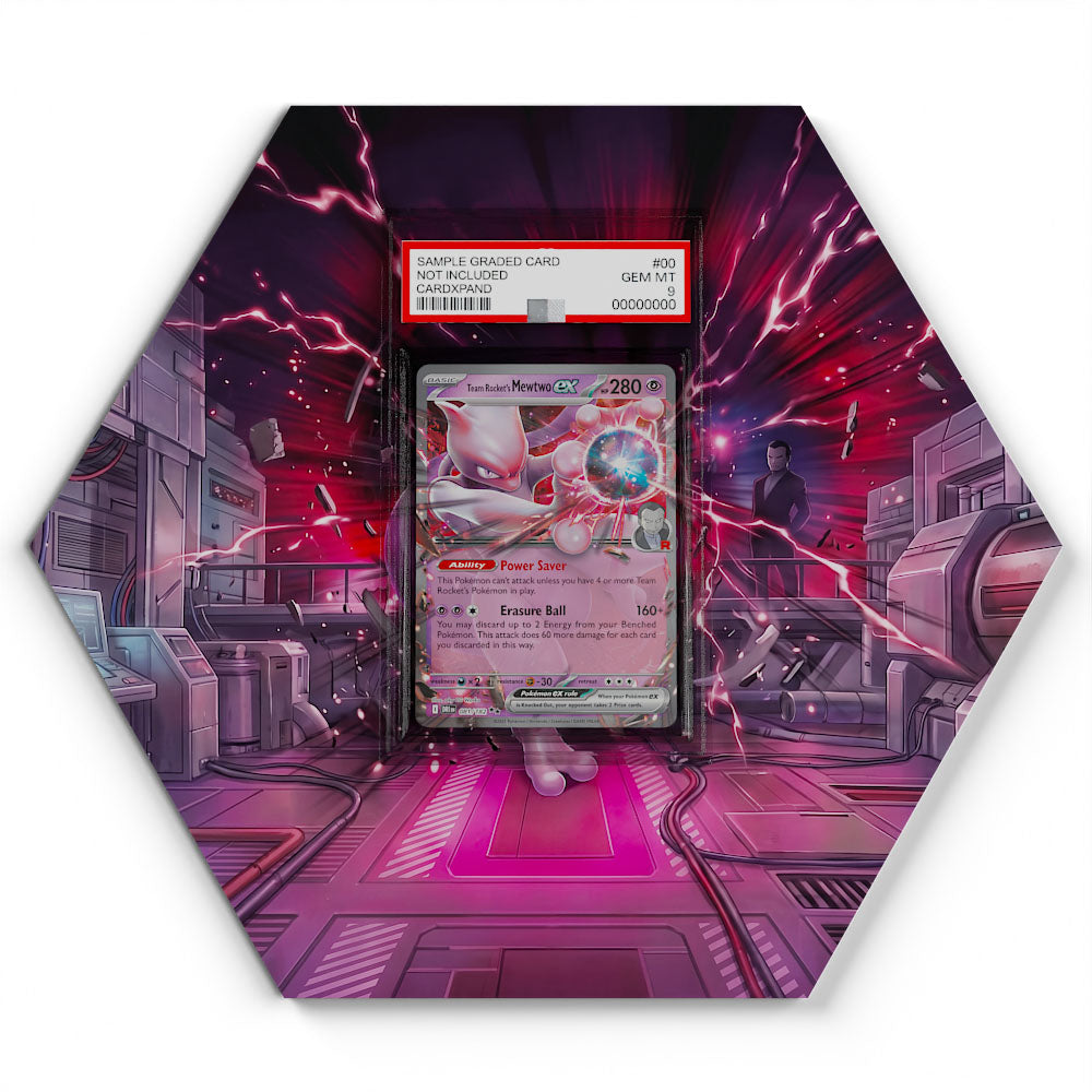 081/182 Team Rocket's Mewtwo EX - Extended Artwork Pokemon Card Display