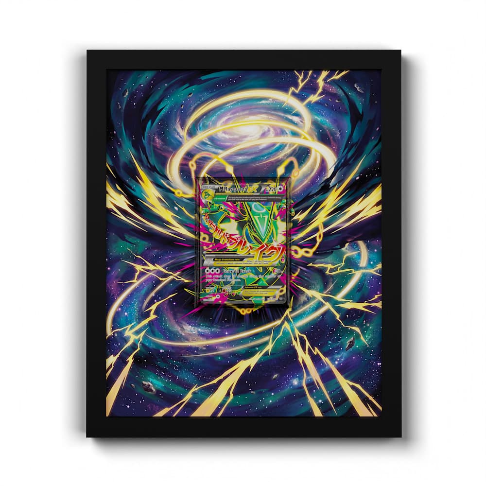 105/108 M Rayquaza EX - Extended Artwork Framed Pokemon Card Display