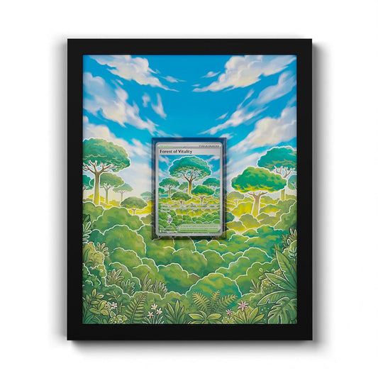 109 Forest of Vitality - Extended Artwork Framed Pokemon Card Display