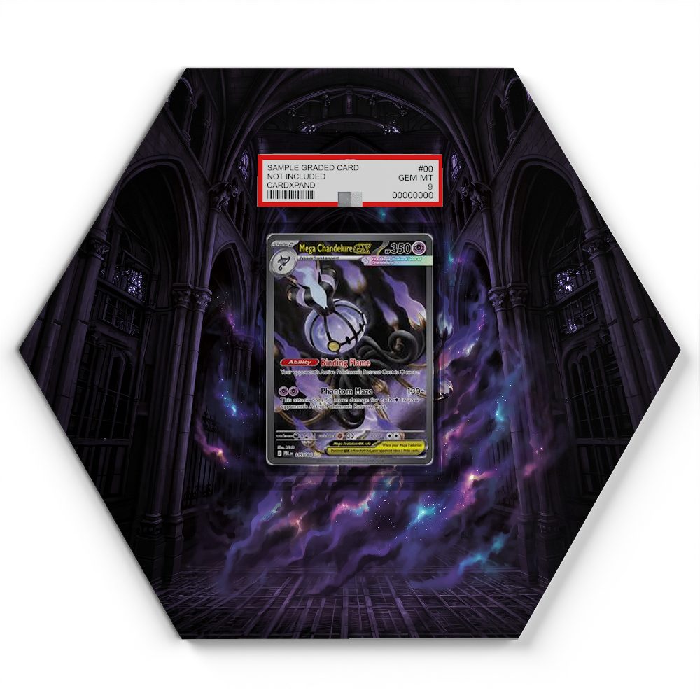 115/084 Mega Chandelure EX - Extended Artwork Pokemon Card Display