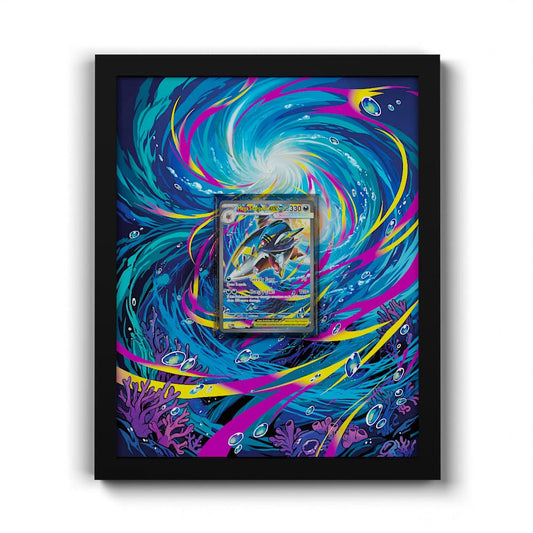 127 Mega Sharpedo EX - Extended Artwork Framed Pokemon Card Display