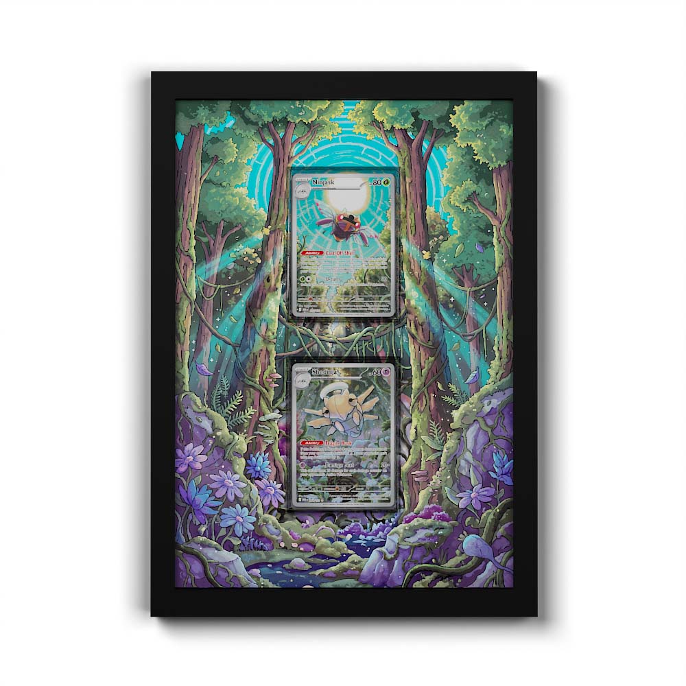 132 Ninjask & 144 Shedinja - Extended Artwork Framed Pokemon Card Display