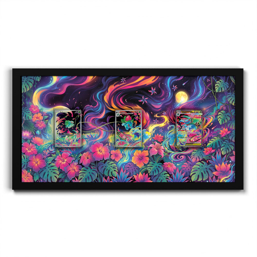 133 Bulbasaur, 134 Ivysaur & 177 Mega Venusaur ex - Connected Extended Artwork Pokemon Card Frame