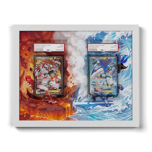 15/34 Groudon & 6/34 Kyogre - Extended Artwork Framed Pokemon Card Display