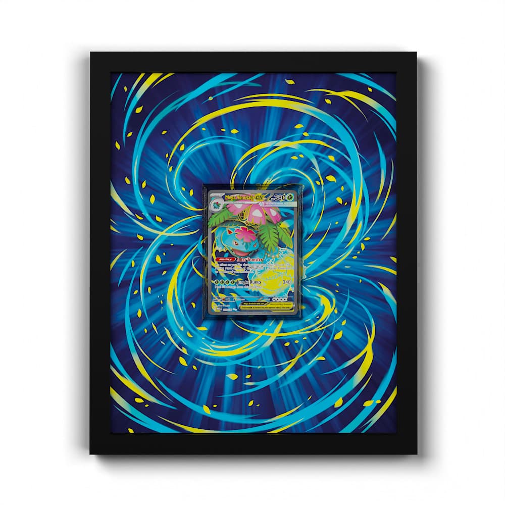 155 Mega Venusaur EX - Extended Artwork Framed Pokemon Card Display