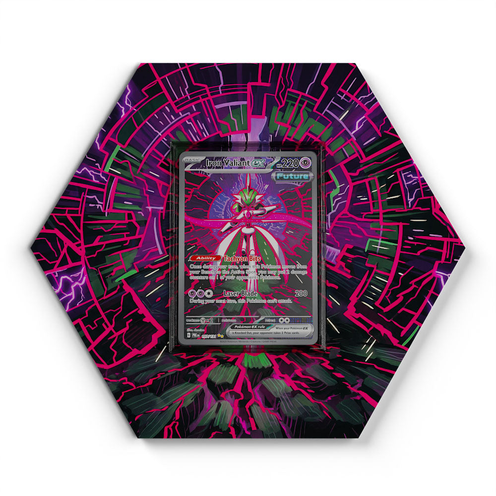 157/131 Iron Valiant EX - Extended Artwork Pokemon Card Display