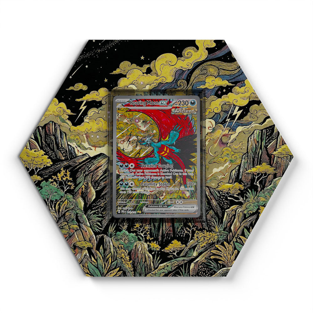 162/131 Roaring Moon EX - Extended Artwork Pokemon Card Display