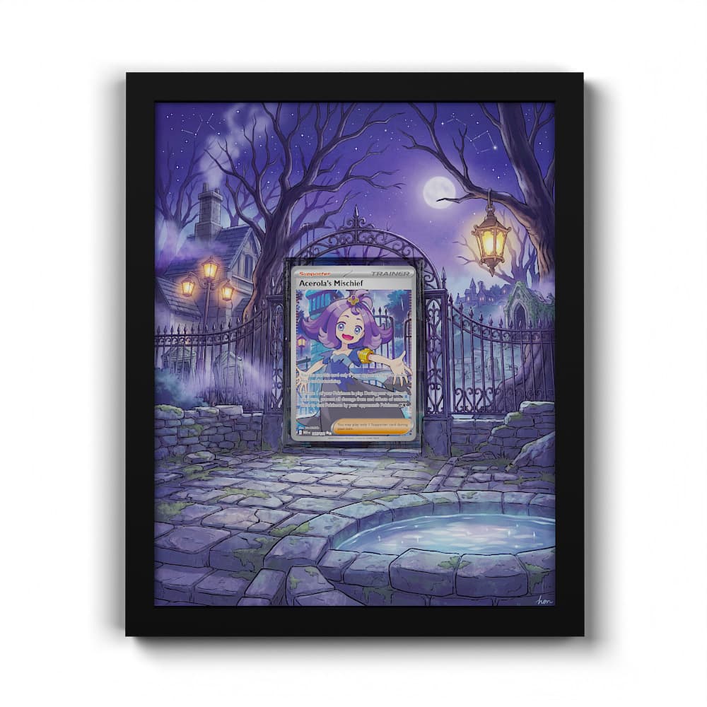 165 Acerola's Mischief - Extended Artwork Framed Pokemon Card Display