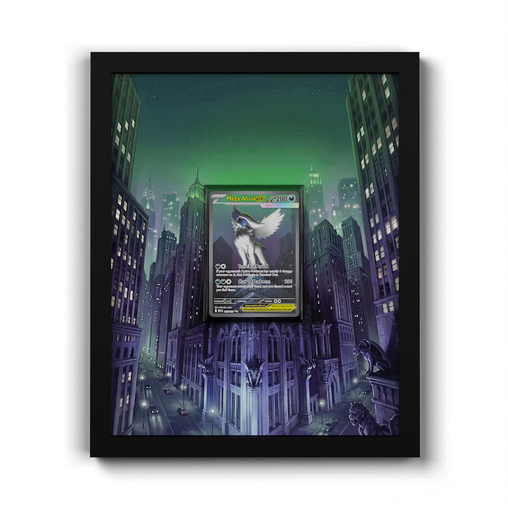 180 Mega Absol EX - Extended Artwork Framed Pokemon Card Display