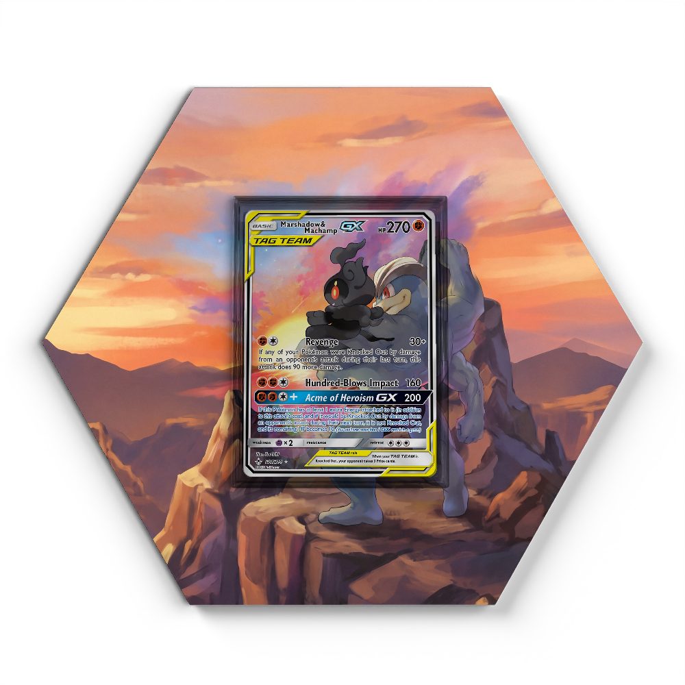 199/214 Marshadow & Machamp GX - Extended Artwork Pokemon Card Display