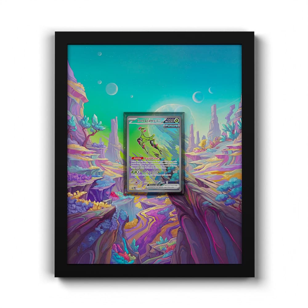 203 Iron Leaves EX - Extended Artwork Framed Pokemon Card Display