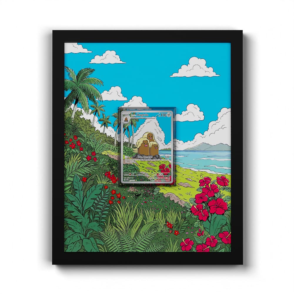 208 Alola Dugtrio - Extended Artwork Framed Pokemon Card Display