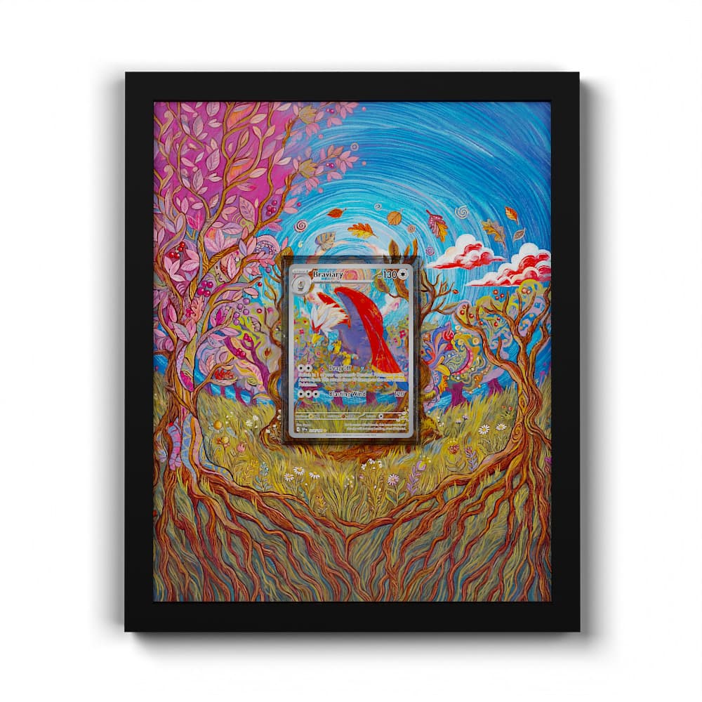 214 Braviary - Extended Artwork Framed Pokemon Card Display