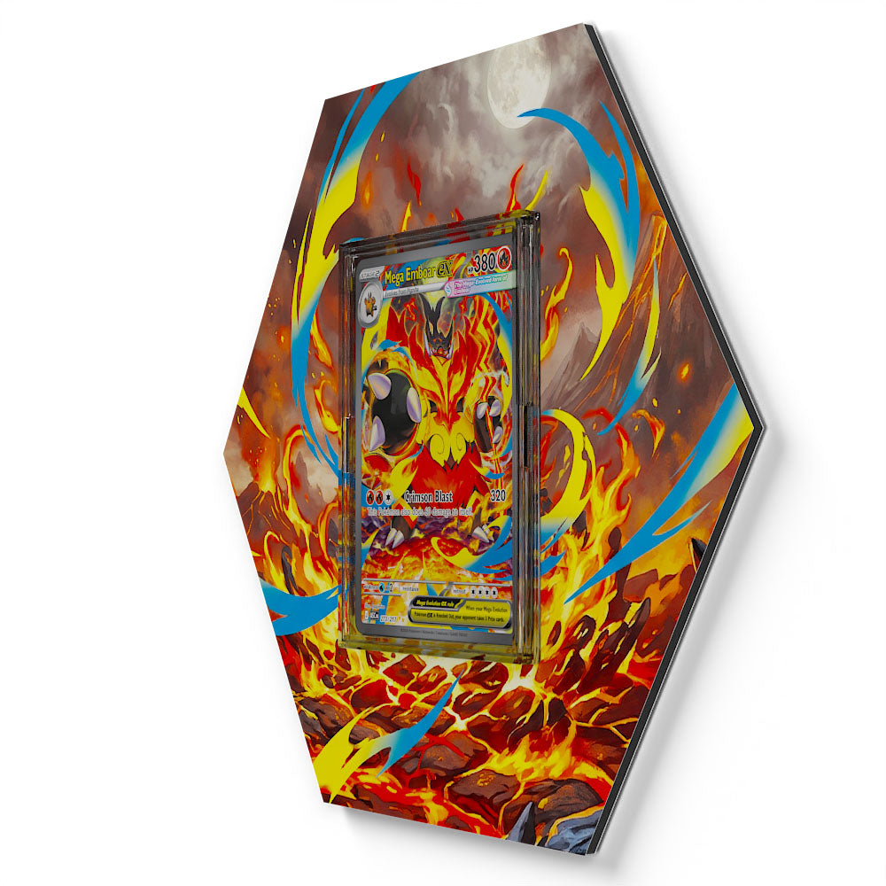 273/217 Mega Emboar EX - Extended Artwork Pokemon Card Display