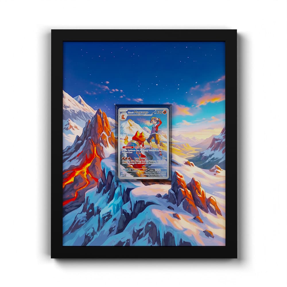 222 Ethan's Magcargo - Extended Artwork Framed Pokemon Card Display