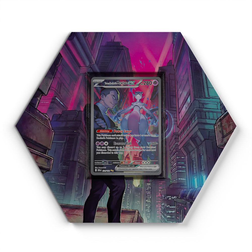 231/182 Team Rocket's Mewtwo - Extended Artwork Pokemon Card Display