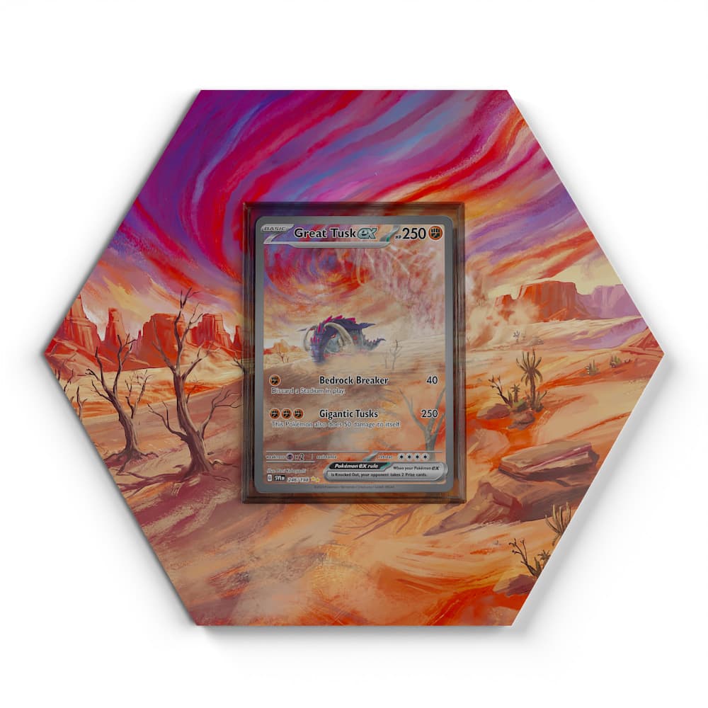 246/198 Great Tusk EX - Extended Artwork Pokemon Card Display
