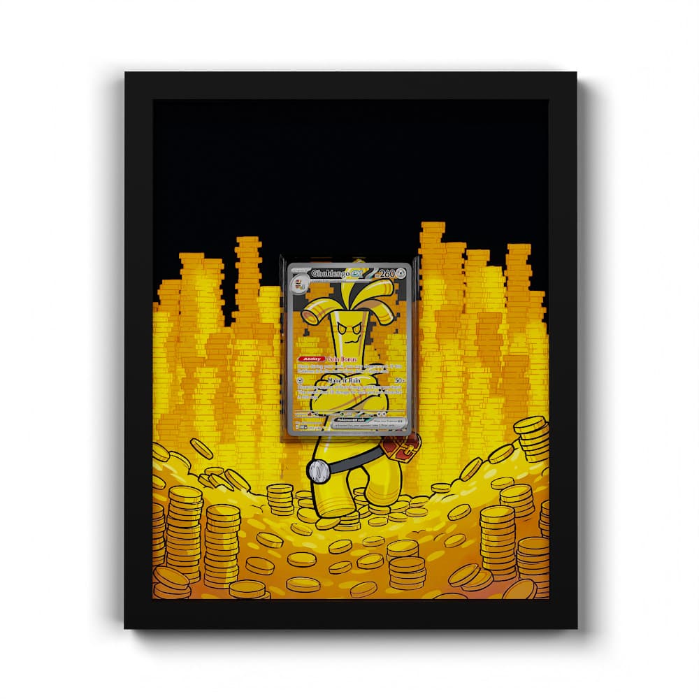 252/182 Gholdengo EX - Extended Artwork Framed Pokemon Card Display