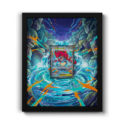274/217 Mega Feraligatr EX - Extended Artwork Framed Pokemon Card Display