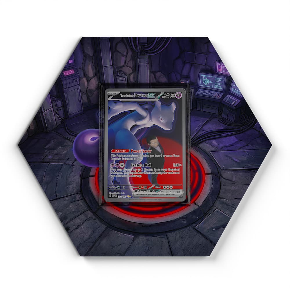 281/217 Team Rocket's Mewtwo EX - Extended Artwork Pokemon Card Display