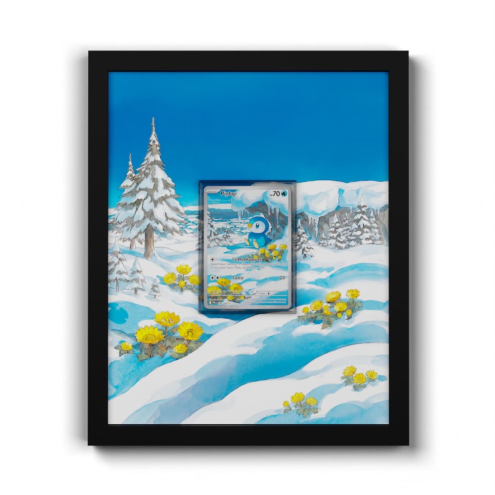 98 Piplup - Extended Artwork Framed Pokemon Card Display