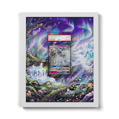 132/214 Alolan Ninetales GX - Extended Artwork Framed Pokemon Card Display