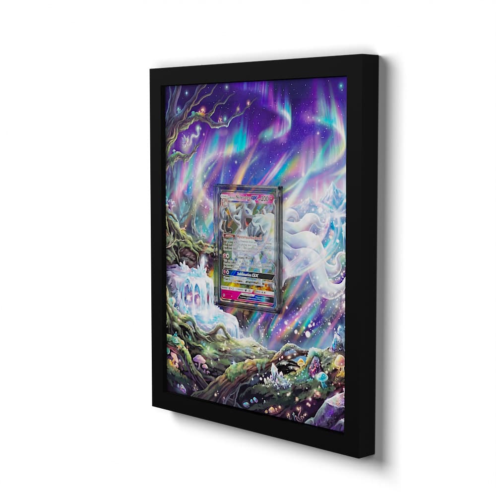 132/214 Alolan Ninetales GX - Extended Artwork Framed Pokemon Card Display