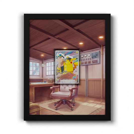 709 Captain Pikachu - Extended Artwork Framed Pokemon Card Display
