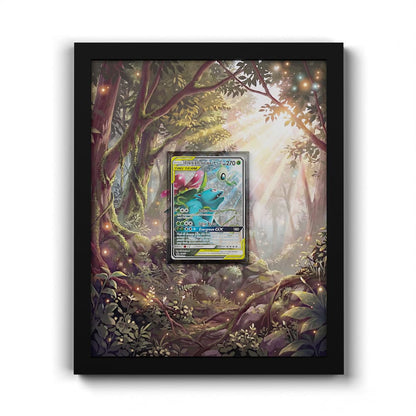 SM167 Celebi & Venusaur GX - Extended Artwork Framed Pokemon Card Display