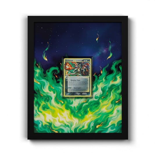 100 Charizard Gold Star - Extended Artwork Framed Pokemon Card Display