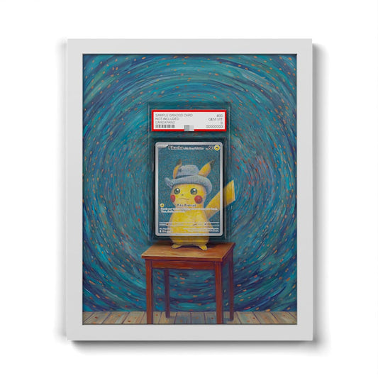 085 Pikachu with Grey Felt Hat - Extended Artwork Framed Pokemon Card Display