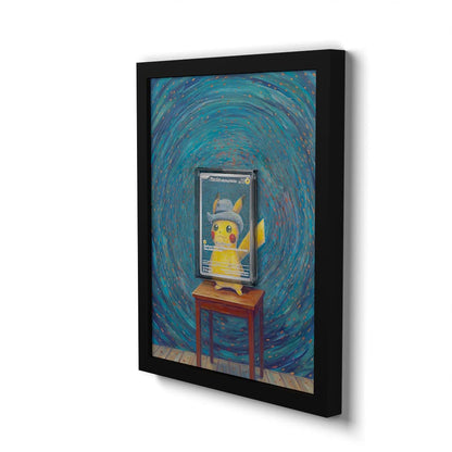 085 Pikachu with Grey Felt Hat - Extended Artwork Framed Pokemon Card Display