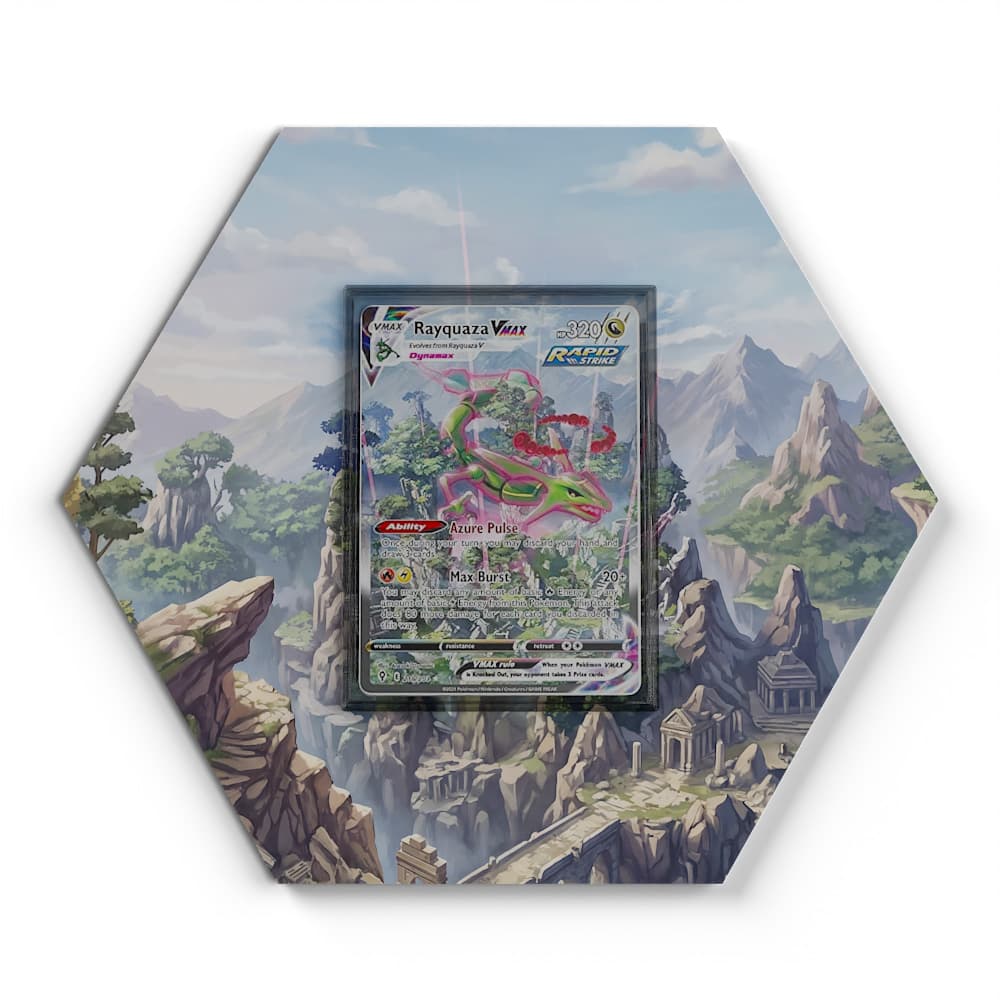 218/203 Rayquaza VMAX - Extended Artwork Pokemon Card Display