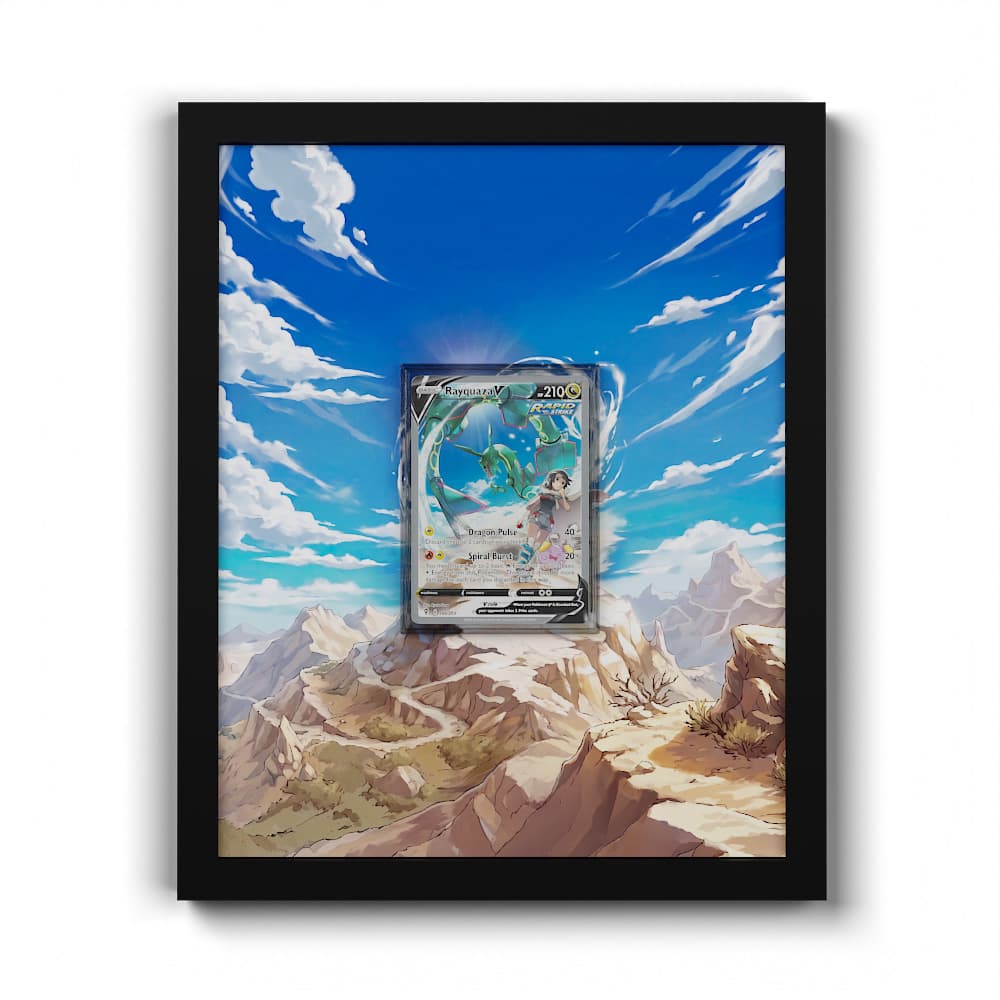 194/203 Rayquaza V - Extended Artwork Framed Pokemon Card Display