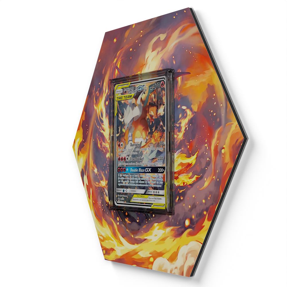 SM201 Reshiram & Charizard Tag Team GX - Extended Artwork Pokemon Card Display