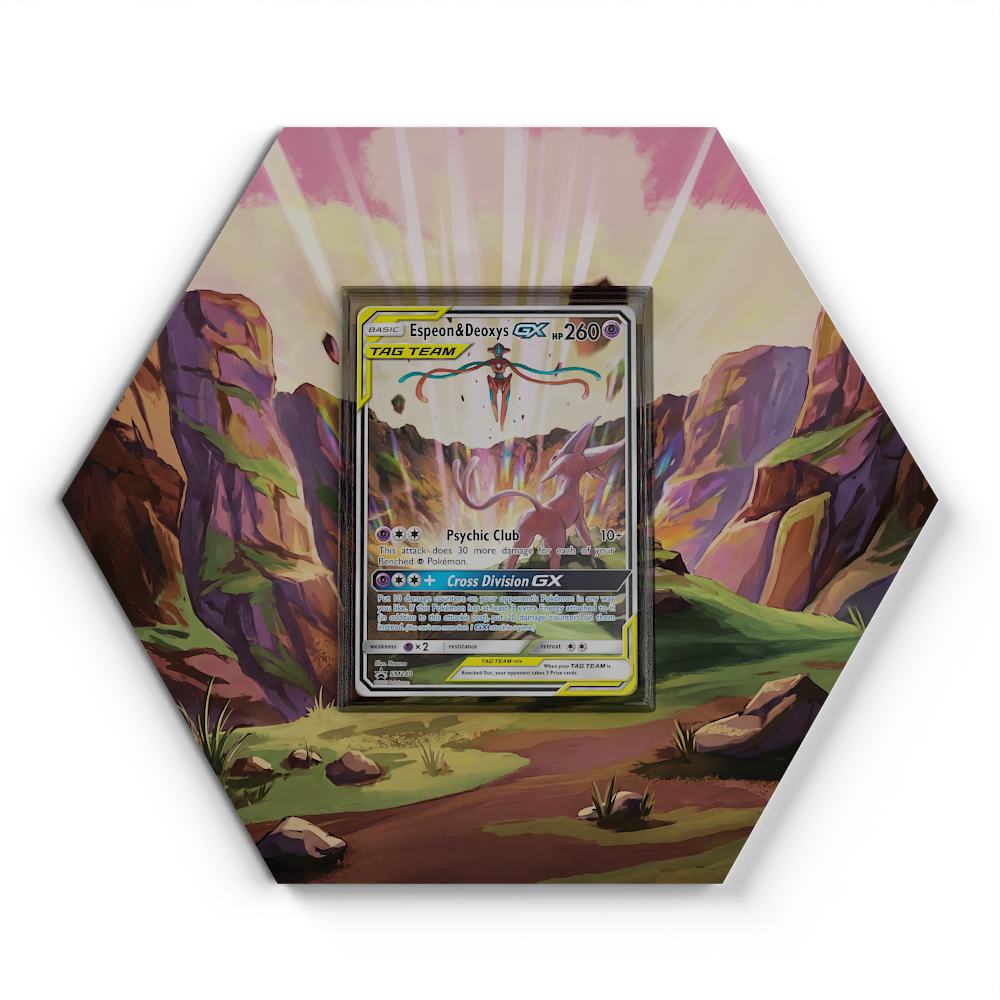 SM240 Espeon & Deoxys Tag Team GX - Extended Artwork Pokemon Card Display