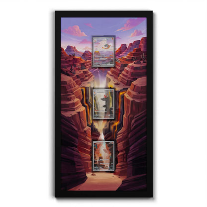 168 Charmander, 169 Charmeleon & 199 Charizard ex - Extended Artwork Framed Pokemon Card Display