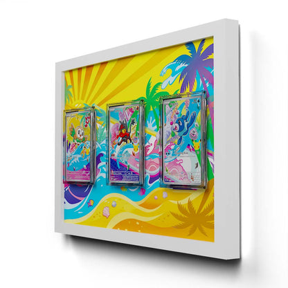 Gen #7 First Partners - Extended Artwork Framed Pokemon Cards Display