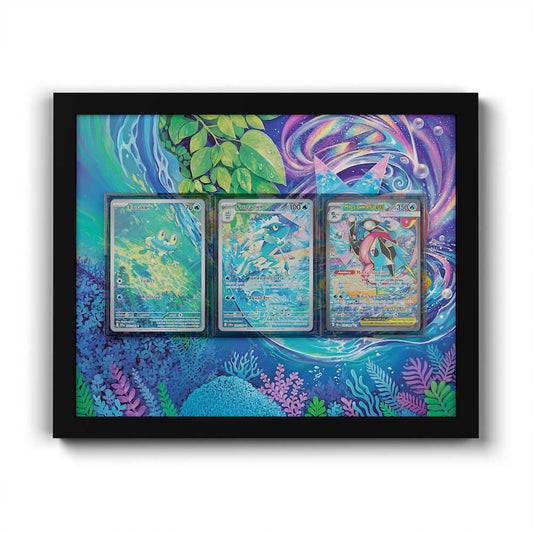 Froakie, Frogadier & Greninja - Extended Artwork Framed Pokemon Card Display