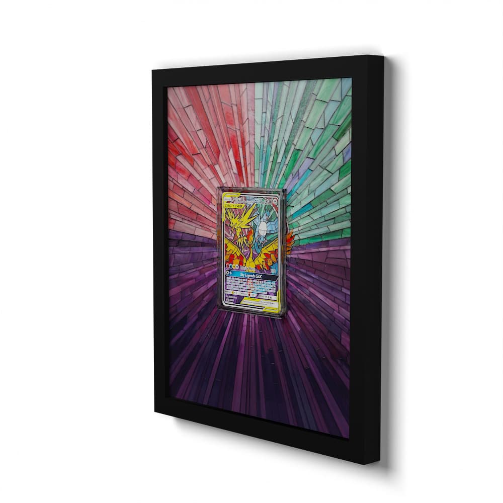SM210 Moltres, Zapdos & Articuno GX - Extended Artwork Framed Pokemon Card Display