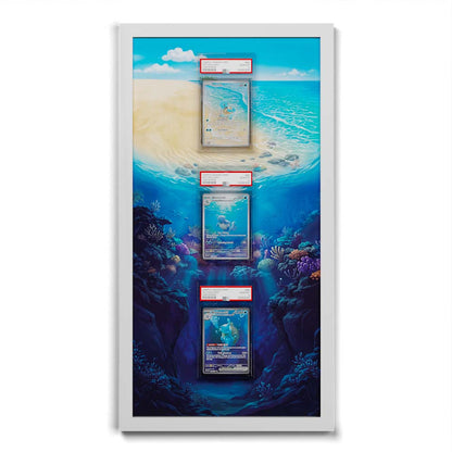 170 Squirtle, 171 Wartortle & 200 Blastoise ex - Extended Artwork Framed Pokemon Card Display