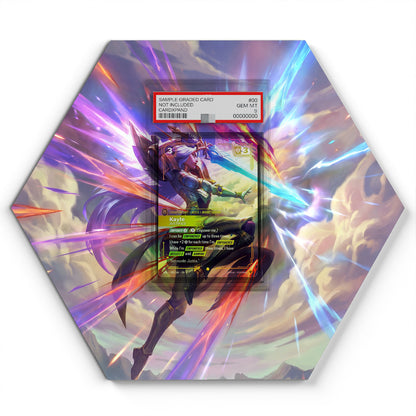 VEN-185 Kayle - Justified - Extended Artwork Riftbound Card Display